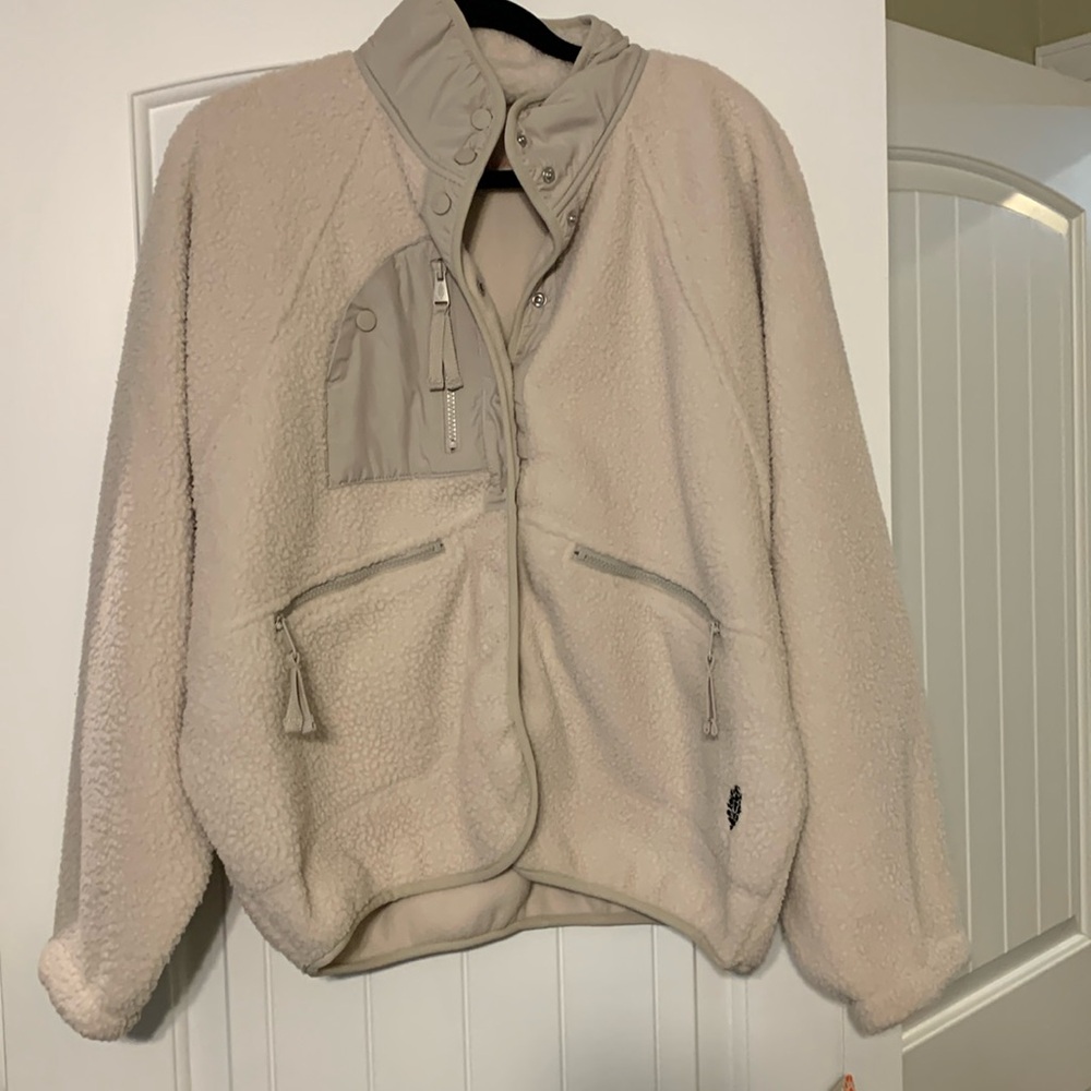 FP Movement by Free People Cream Fleece Jacket